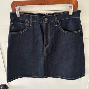 ABLE Denim Dark Wash Mini Skirt. Size 30.